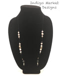 Champagne Pearl / Crystal  Eyeglass Chain