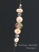 Champagne Pearl / Crystal  Eyeglass Chain