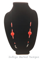 Bamboo Red Coral Eyeglass Chain