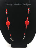 Bamboo Red Coral Eyeglass Chain