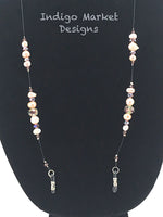 Champagne Pearl / Crystal  Eyeglass Chain