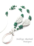 Jade (faceted) Eyeglass Ring Necklace