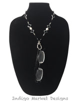 Hematite Eyeglass Ring Necklace