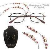 Champagne Pearl / Crystal  Eyeglass Chain