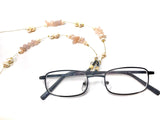 Rose Quartz & Pearl Eyeglass Chain