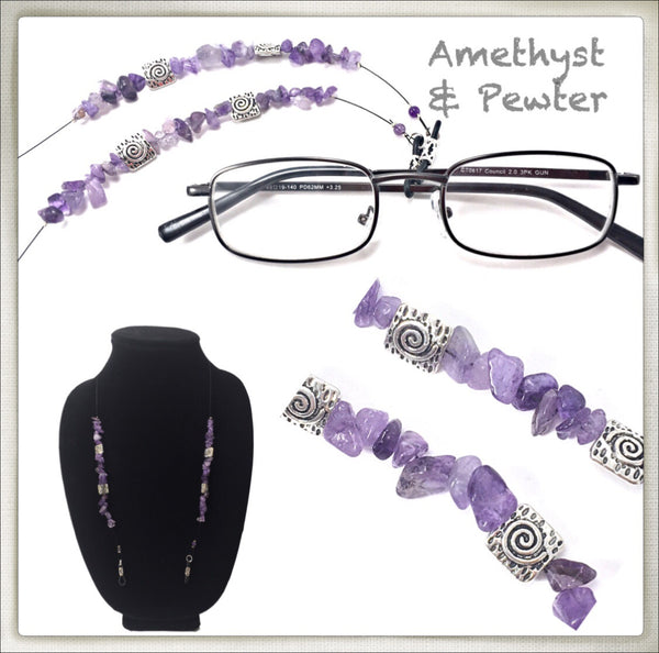 Amethyst (Chip) Eyeglass Chain