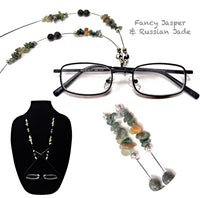 Fancy Jasper & Russian Jade Eyeglass Chain