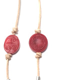 Leather & Bamboo Coral Eyeglass Cord