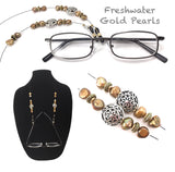 Freshwater Golden Pearl Eyeglass Chain