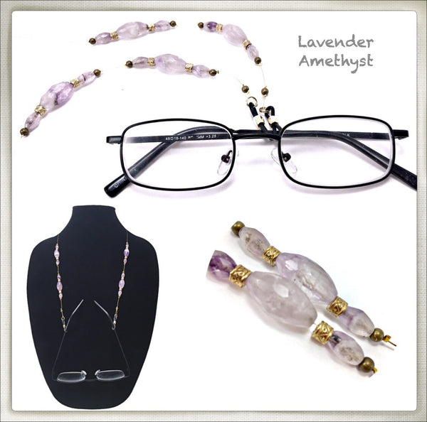 Lavender Amethyst Eyeglass Chain