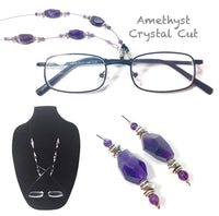 Amethyst Crystal Cut Eyeglass Chain